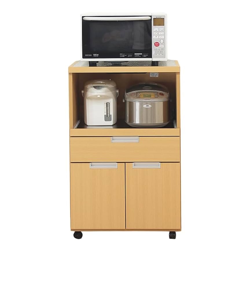 Amazon｜幅60cm レンジボード レンジ台 キャスター付き 完成品